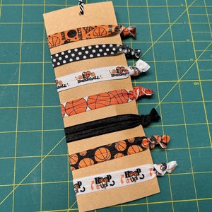 Basketball Hair Ties, Sports Scrunchies, Team Gift Set image 5