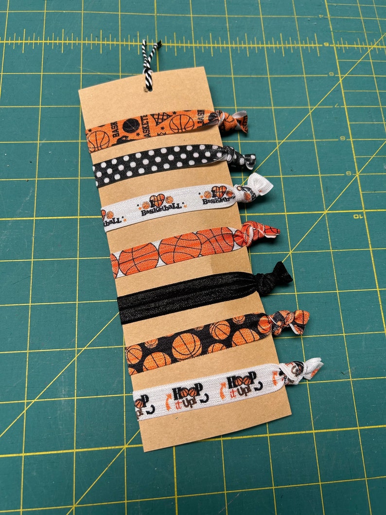 Basketball Hair Ties, Sports Scrunchies, Team Gift Set image 5