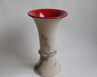 Multi use vase / candle holder red