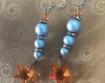 Crystal Starfish Earrings