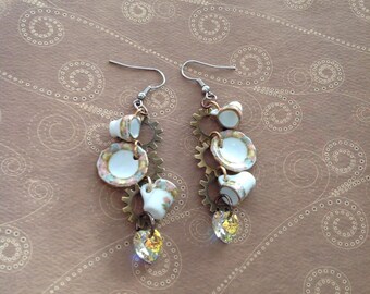 Steampunk Tea Cup Earrings