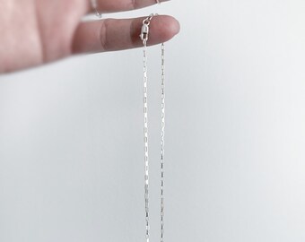 Plain Chain - Tobilleras, pulseras y collares de cadena de plata de ley que elija la longitud