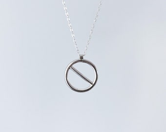 Collar Nope: Dije de límite de plata esterlina, joyería de autoprotección
