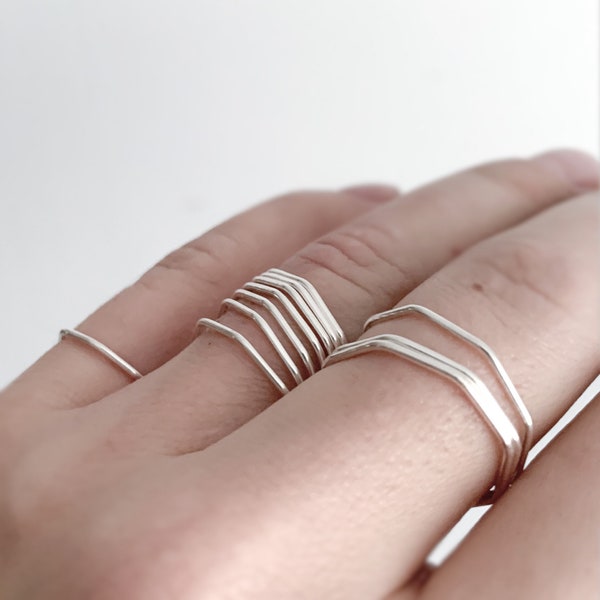 Prosody Ring - Octagonal Stacking Ring in Silver, Gold Filled, or Rose Gold Filled