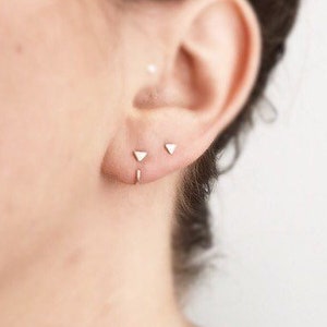 Yield Hoop Earring - Open Hoop Ear Hugger, Reverse Hoops