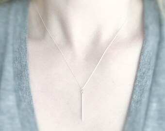 Collar con barra de pipeta: plata de ley, latón, cobre y chapado en oro
