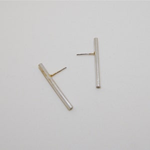 Conduit - Linear Silver Bar Earrings