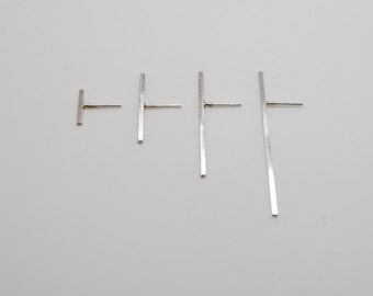 Pillar and Post - Silver Bar Earrings in Four Sizes