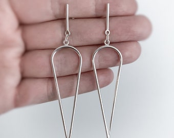 Dagger Earrings - size medium, dagger inspired post back earrings in brass, copper, or silver