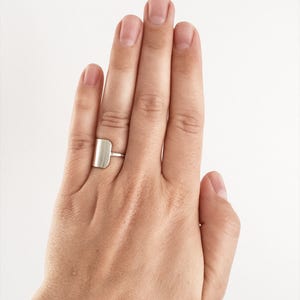 Shield Wide Band Mixed Width Ring in Silver, Gold Filled, or Rose Gold Filled image 2