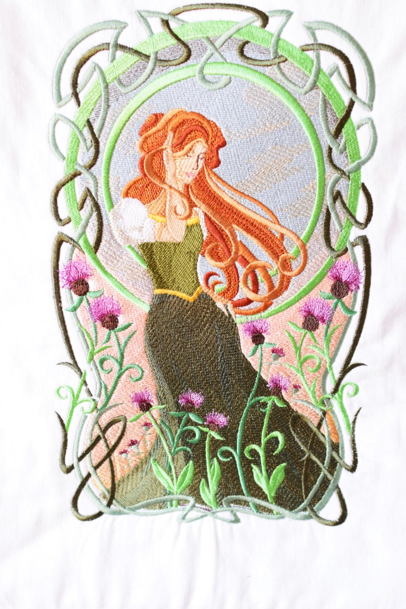 Crib/stroller Blanket Embroidered With Fair Celtic Maiden in Etsy