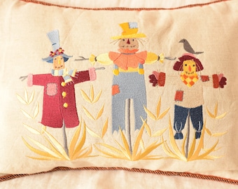 Oreiller épouvantail, Oreiller brodé, Oreiller d’automne, Oreiller lombaire, Oreiller d’automne, Oreiller de Thanksgiving, Oreiller décontracté