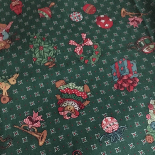 Vintage Christmas Bears And Stars Fabric Sharon Kessler For Concord Fabrics