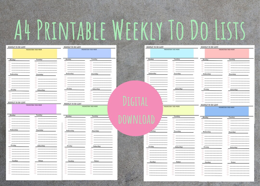 Checklist To Do Task List.pdf Printable to Do List, PDF Planner Checklist, Task Lists, Instant ...