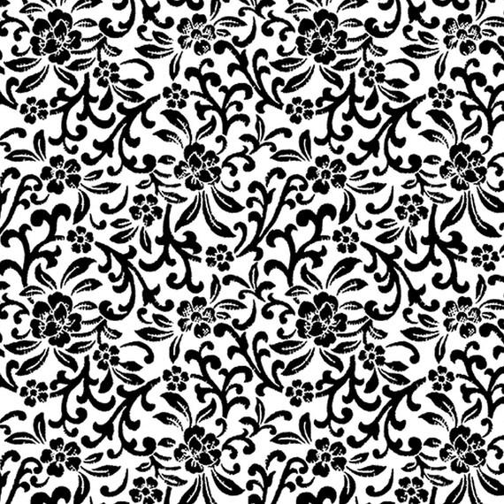 Better Basics White/Black Scroll Floral Fabric 7808-99 from | Etsy