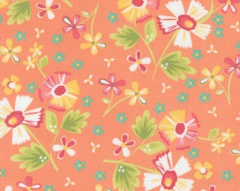 Garden Flowers Florals In The Garden Coral 29230 15 by Corey Yoder from Moda by the yard