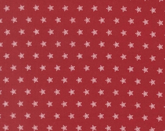 Double Star Americana American Gathatherings III Crimson 49324 12  by Primitive Gatherings from Moda by the yard