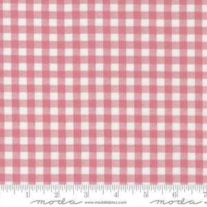 Leather Lace Amazing Grace Peta Pink Gingham Fabric 7406-13 by Cathe Holden from Moda by the yard
