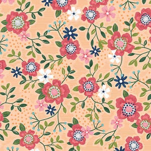 Wander Lane Primrose Path Apricot 13601-22 by Nancy Halvorsen from Benartex by the yard