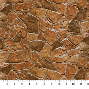 The Nativity Stone Wall Fabric DP24659-37 from Northcott  by the yard