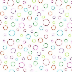 Daisy Talk White Circles 1870-01 from Blank Quilting by the yard