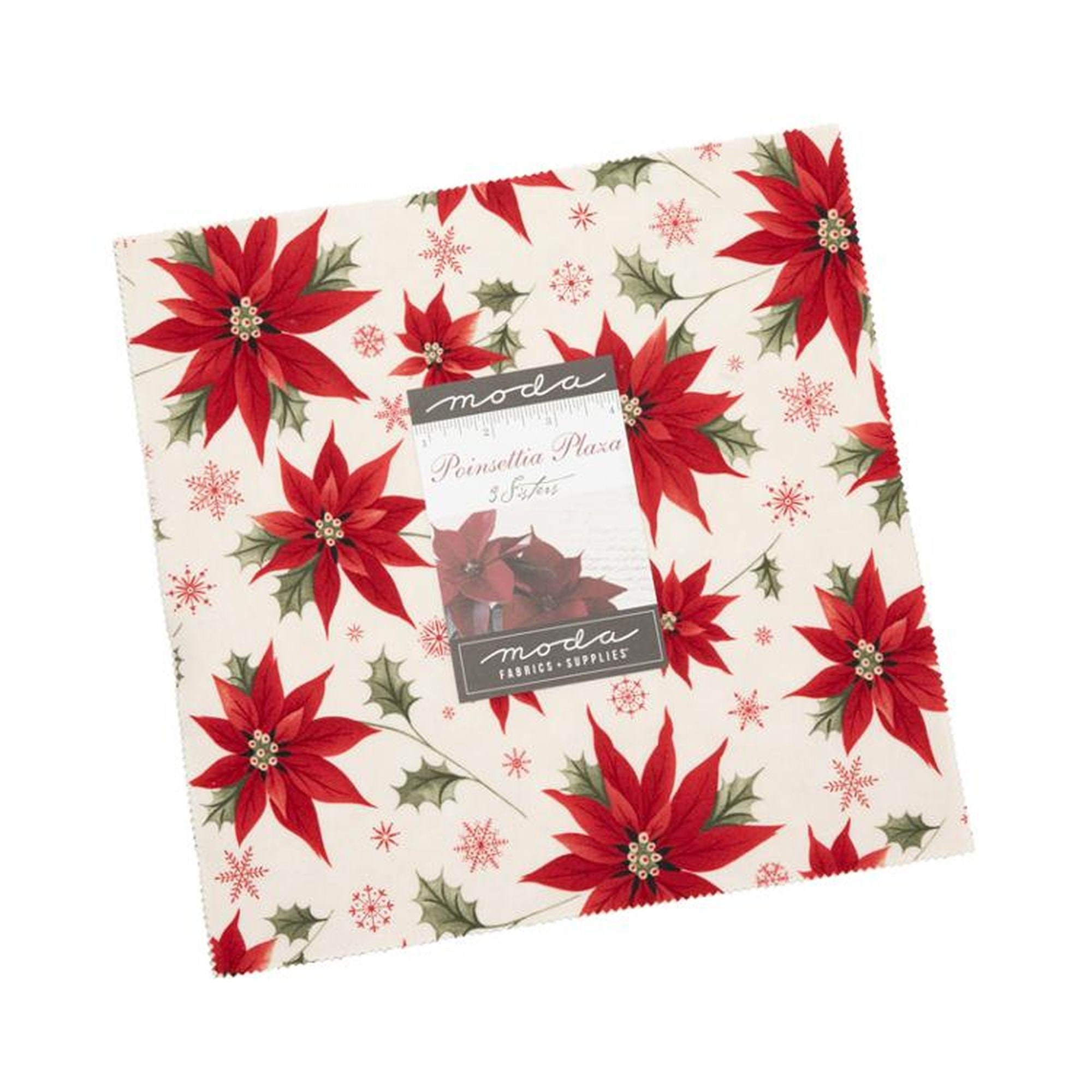 Stained Glass Packed Poinsettia Christmas on Black Quilt Cotton Fabric By  The Yard - Merchlet