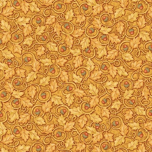 Wander Lane II Acorns Gold 13652-30 by Nancy Halvorsen from Benartex by the yard