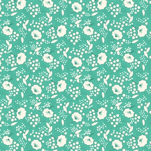Aunt Grace Sew Charming Green Gladilus 30's Reproduction R35118-Aqua by Judie Rothermel from Marcus by the yard