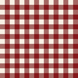 May include: Red and white checkered pattern. This pattern is often used for tablecloths, picnic blankets, and other home decor items.