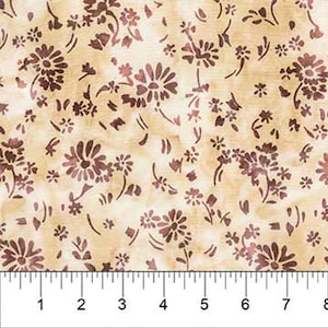 Pebbles and Daisies Creme Batik Fabric 80853-14 from Banyan Batiks by the yard