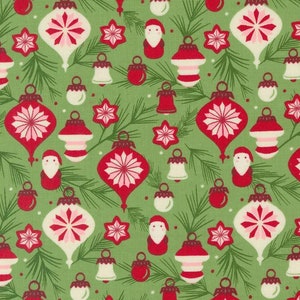 Once Upon Christmas Mistletoe Green Multi Ornaments 43162-14 by Sweetfire Road from Moda by the yard