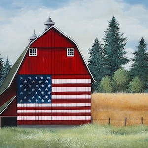 American Barn 36&quot; x 44&quot; Panel AL-5877 from David Textiles by the panel