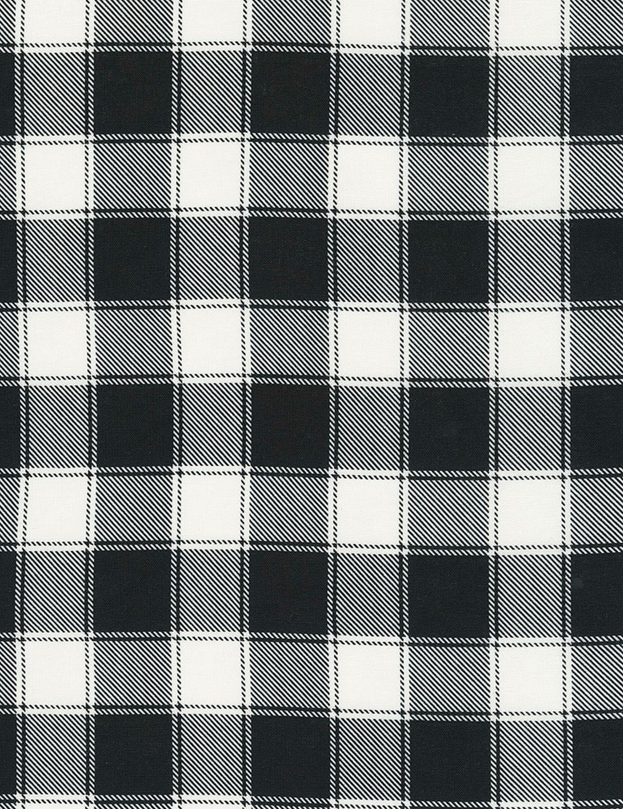 Holiday Black & White Buffalo Check Fabric C5784 from Timeless Etsy