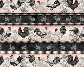 Quilt Fabric, Home to Roost, Roosters, Chickens, Country Farmhouse,  Farmhouse Fabrics, Quilters Cotton, Susan Winget, Wilmington Prints
