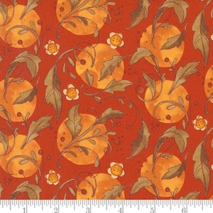 Swirly Leaves Dots Leaf Forest Frolic Copper 48741 18 from Moda by the yard