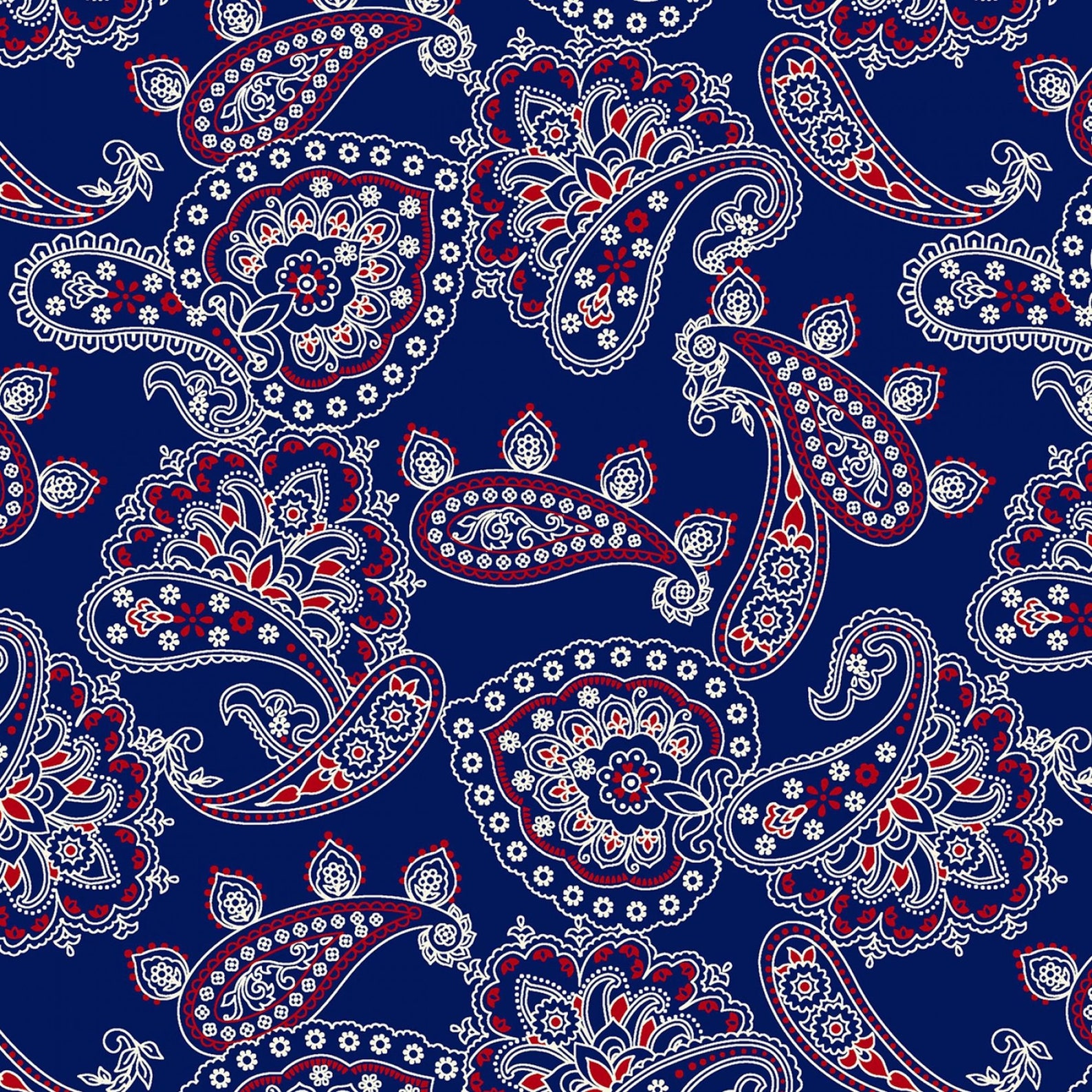 Bandana Ballad Navy Bandana Allover Fabric CX9125NAVY From Etsy