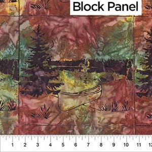 Canoe Lake Block Pattern Batik Fabric 80700-37 from Banyan Batiks by the yard