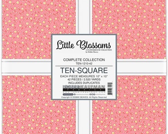 Little Blossoms 10 inch squares TEN-1210-42 by Debbie Beaves Collection from Robert Kaufman by the pack