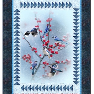 Winter Wings Blue Jay Panel Pattern CJC5559-1 from Castille ja Cotton