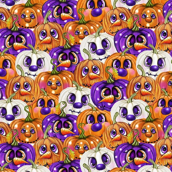 Hallowishes Pumpkins 3368-33 Orange by Sheena Pike from Blank Quilting by the yard