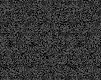 May include: A seamless pattern featuring a repeating design of stylized black and gray branches on a dark gray background.