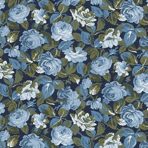 Memories Blue Floral Fabric 98680-447 from Wilminton by the yard