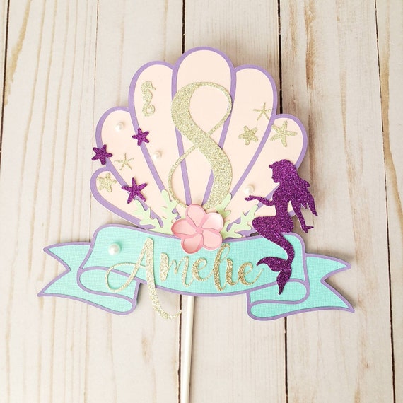 Seashell Cake Topper Shell Cake Topper Under The Sea Cake Etsy