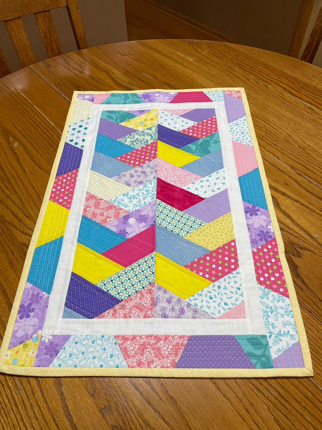 Spring Table Topper Easter Table Topper, Spring Table Topper, Pastel Doll Quilt, Easter ...
