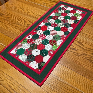 Christmas table runner, red green runner, Christmas decor, Christmas decoration, holiday table runner, Item #855