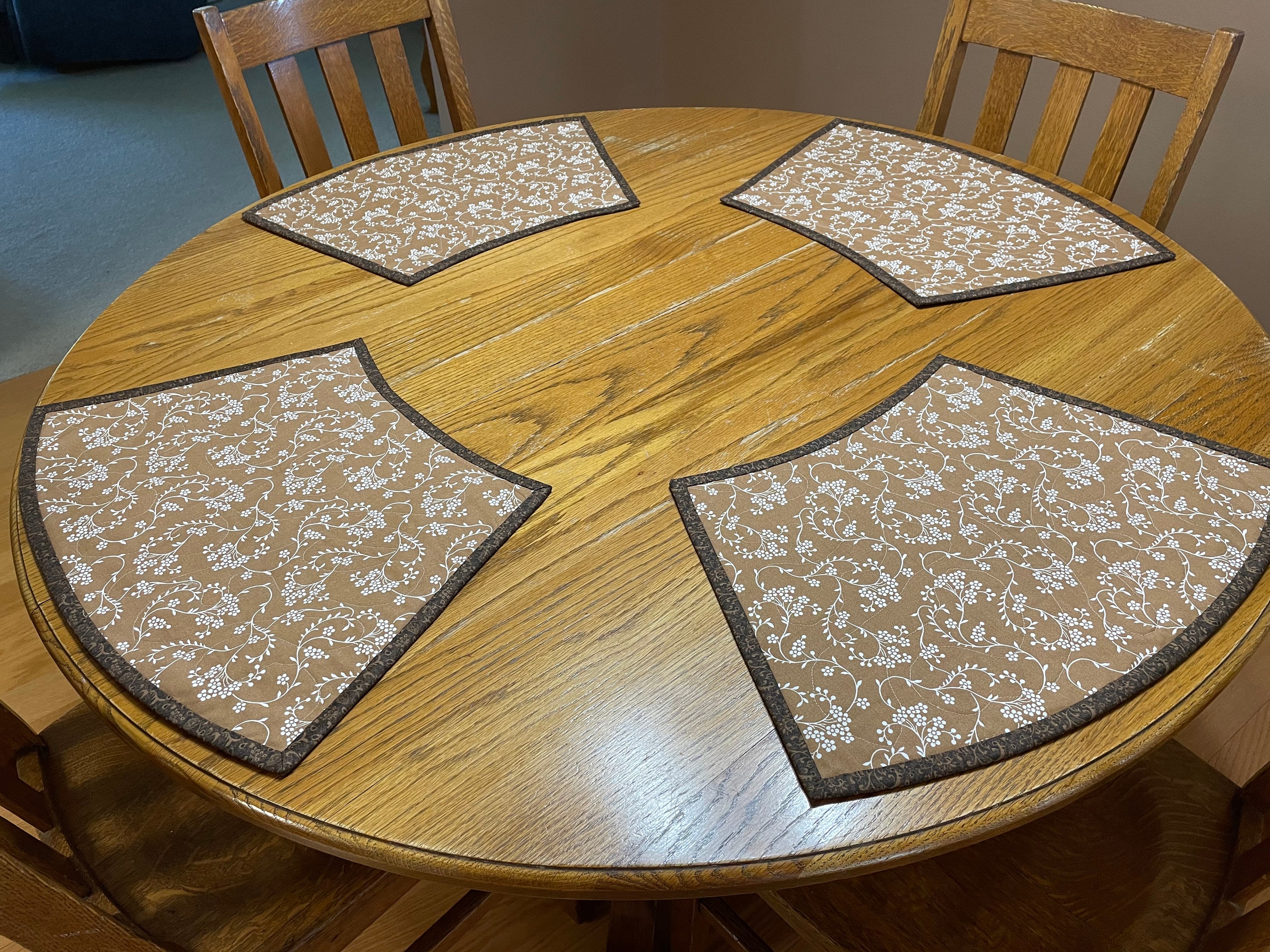Brown placemats curved placemats kitchen table mats quilted Etsy