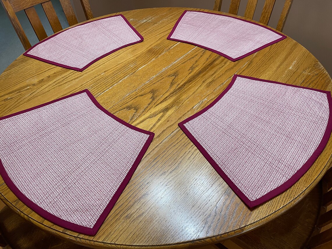 Burgundy placemats curved placemats kitchen table mats Etsy