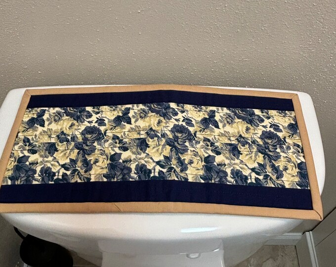 Navy Blue Toilet Tank Topper, Blue Toilet Tank Topper, Toilet Tank ...