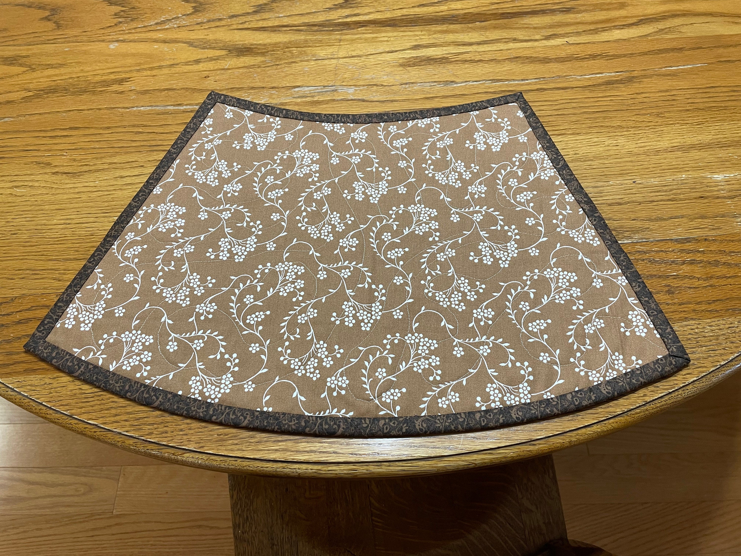 Brown placemats curved placemats kitchen table mats quilted Etsy
