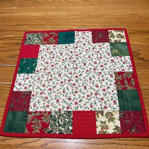 Christmas table Topper, Square table topper, Candle mat, Christmas candle mat, Holiday table topper, Christmas table mat  Item #43